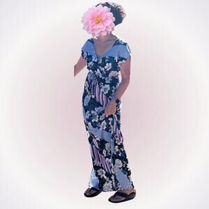 Nordstrom Mixed Print V-Neck Maxi Dress | Sz S